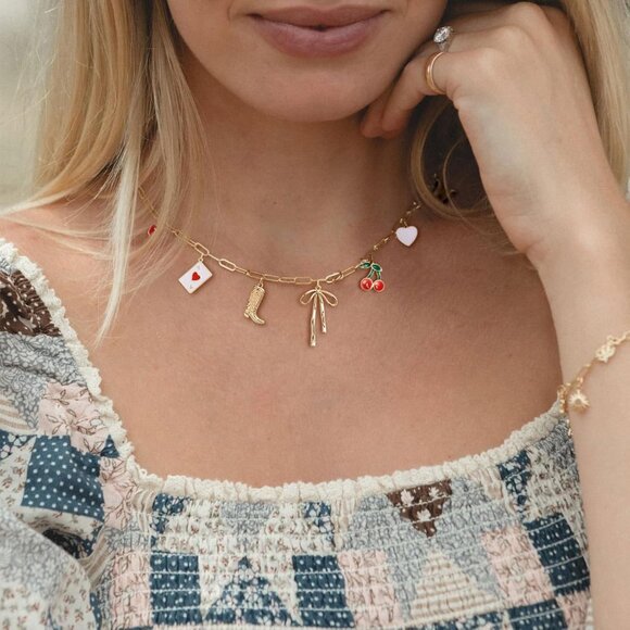 Charm Necklace-14K Gold/Silver Plated Charm Necklace Shell Conch Shell Turtle St - Picture 4 of 6